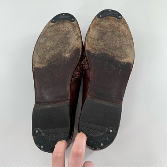 R Martegani mens loafers size 9 brown Italian leather vintage 90s Grandpacore